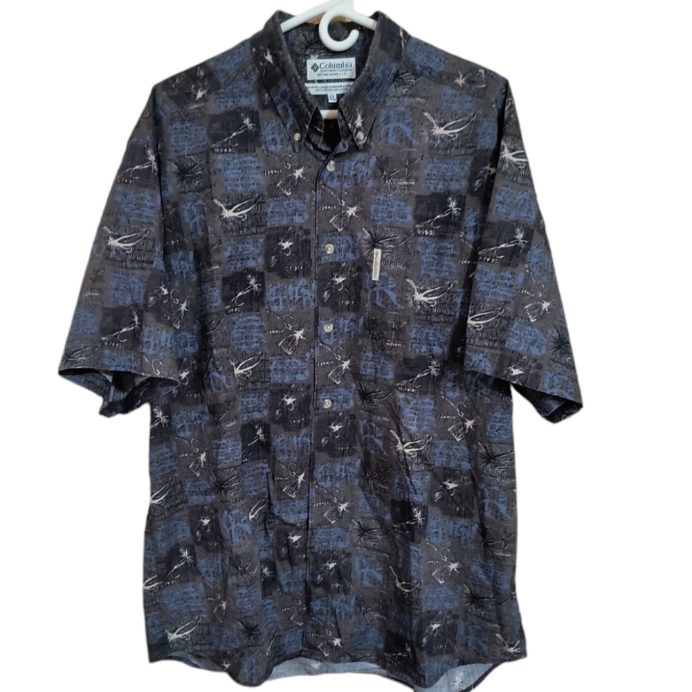 Men's Columbia Vintage Short Sleeve Button Down Shirt Size XL